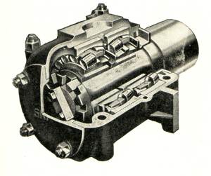 Cross section of roller bearing axle box