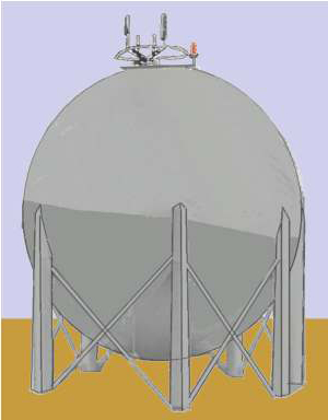 Sketch of pressurised tanks