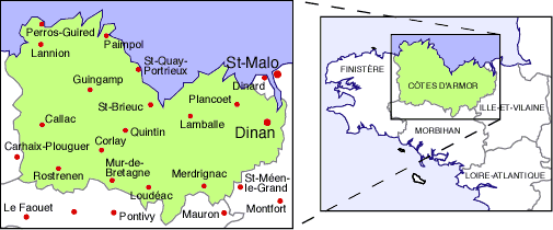 Map: C&ocirc;tes d'Armor